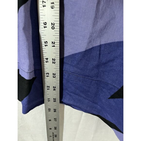 A.n.a Women's Short Sleeve petite Large Black & Purple Print Blouse - Picture 7 of 7
